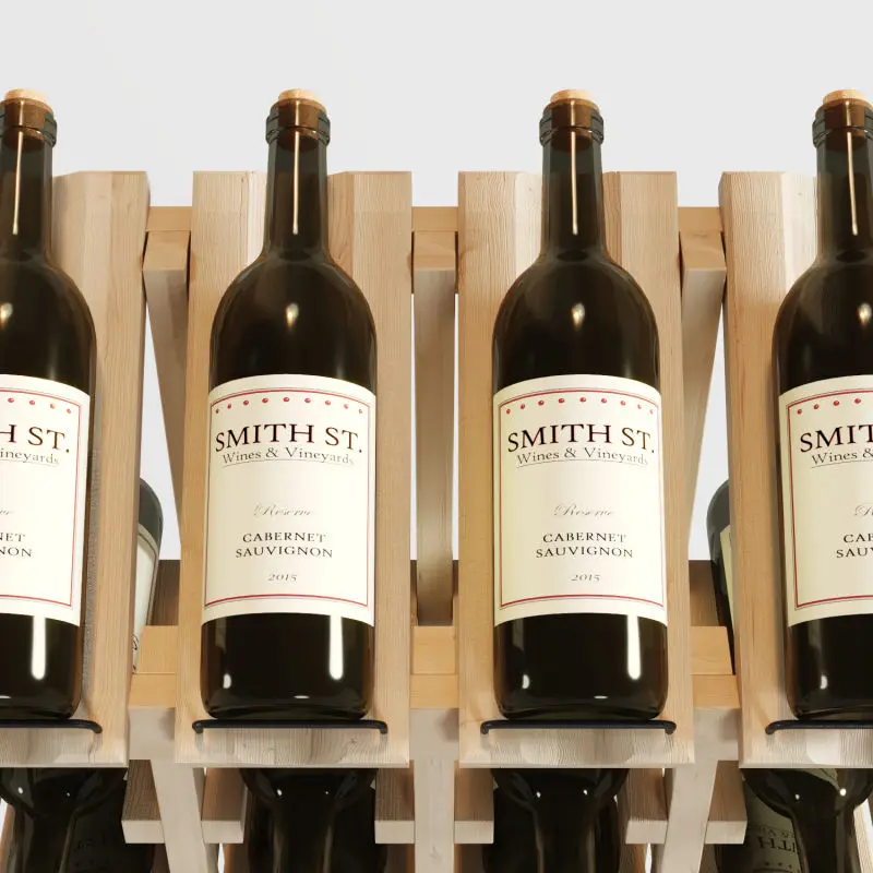 Customized wine rack pine 32-bottle capacity stackable storage wine rack display stand