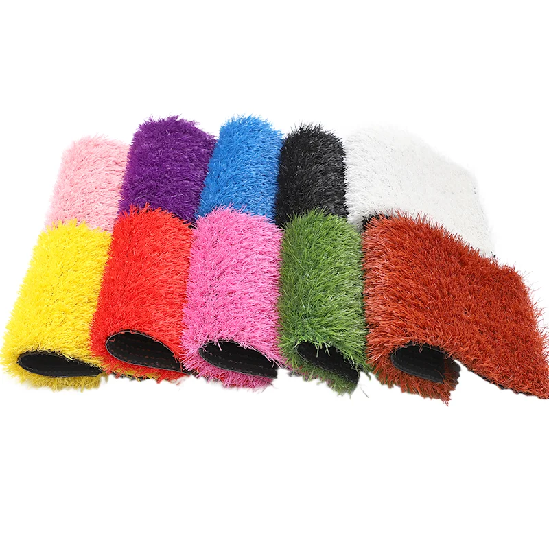 Simulation kindergarten rainbow track carpet outdoor artificial fake lawn Red Yellow Blue Purple Black Pink Rose Red gray color