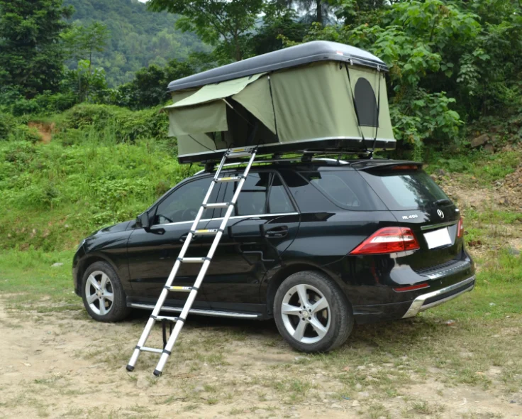 High Quality Factory Direct Hard Shell Roof Top Tent Universal Fiberglass 1 - 2 Person Tent Double outdoor camping