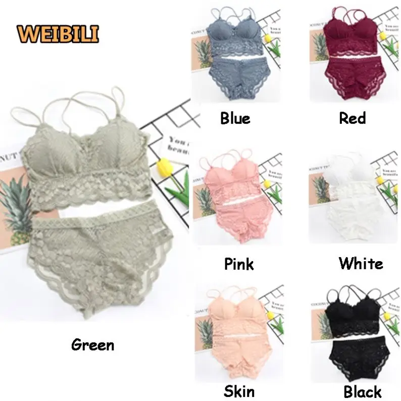 Sexy Full Lace Bra Underwear For Women 2 Piece Bra and Panty Set Push Up Nylon Saxy XXX Sexy Girls Sexy Bra Pant Set