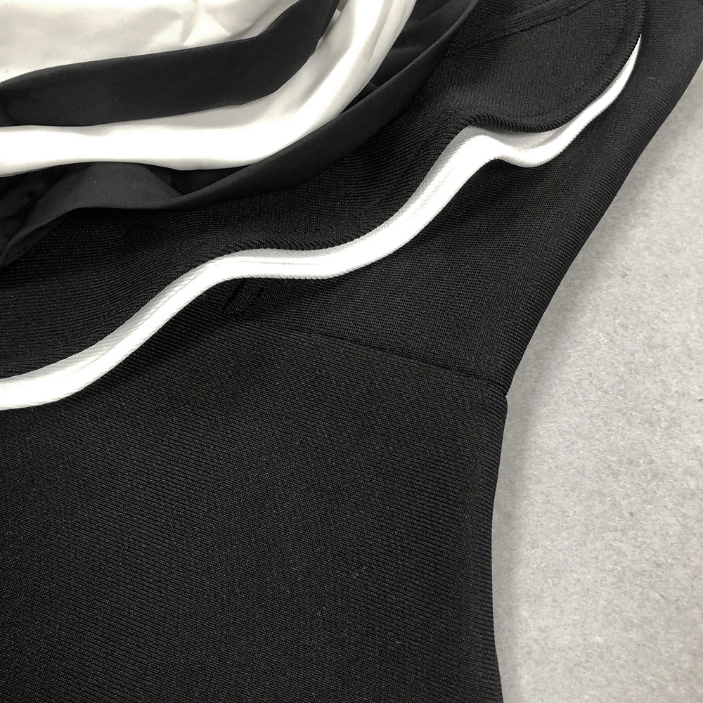 New Women Celebrity Sexy Strapless Backless Flower Black Maxi Long Bodycon Bandage Dress 2024 Elegant Evening Club Party Outfit