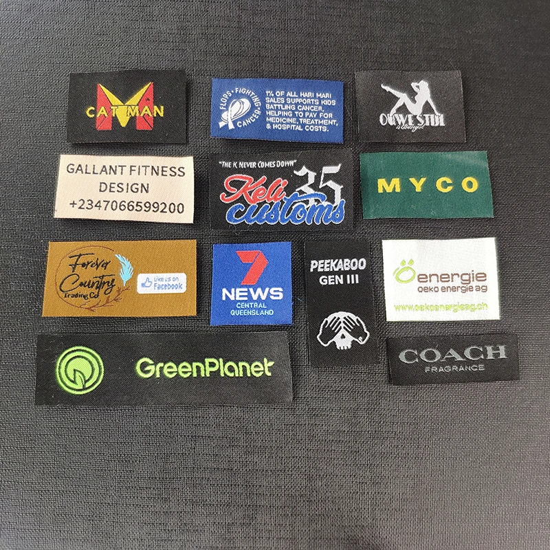 Custom Clothing Labels Fabric Woven Labels Sew on Labels Garment Tags Excellent Quality Free Design