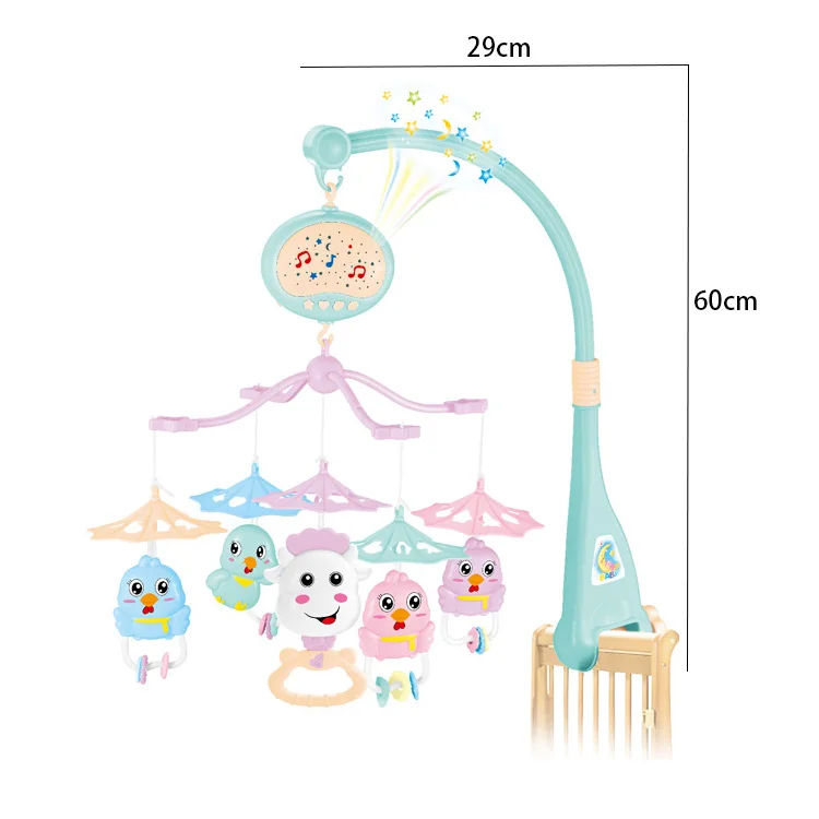 
New design infant baby bed bell comfortable sound revolving felt baby mobile with music 