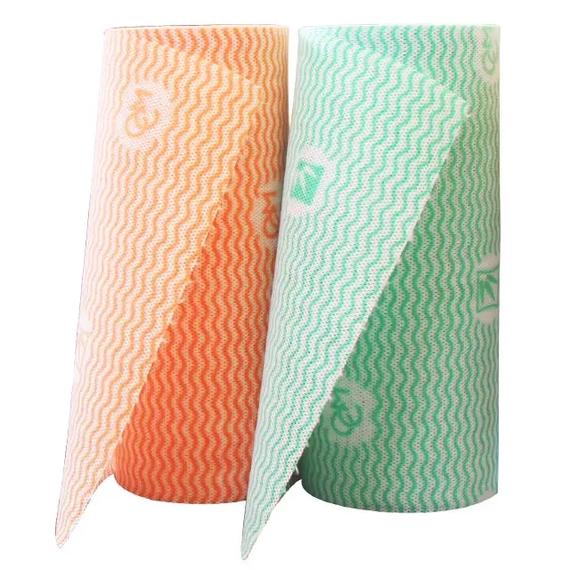 Multipurpose Wipes Non Woven Cleaning Cloth Lazy Rags Wet and Dry Washable Reusable Kitchen Cleaning Towels Roll