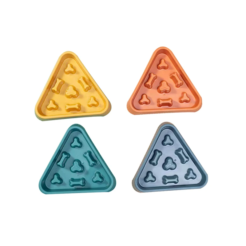Triangle Design Hips Material Easy Cleaning Non-toxic Feeding Pet Food Bowl Dog Slow Feeder Bowl