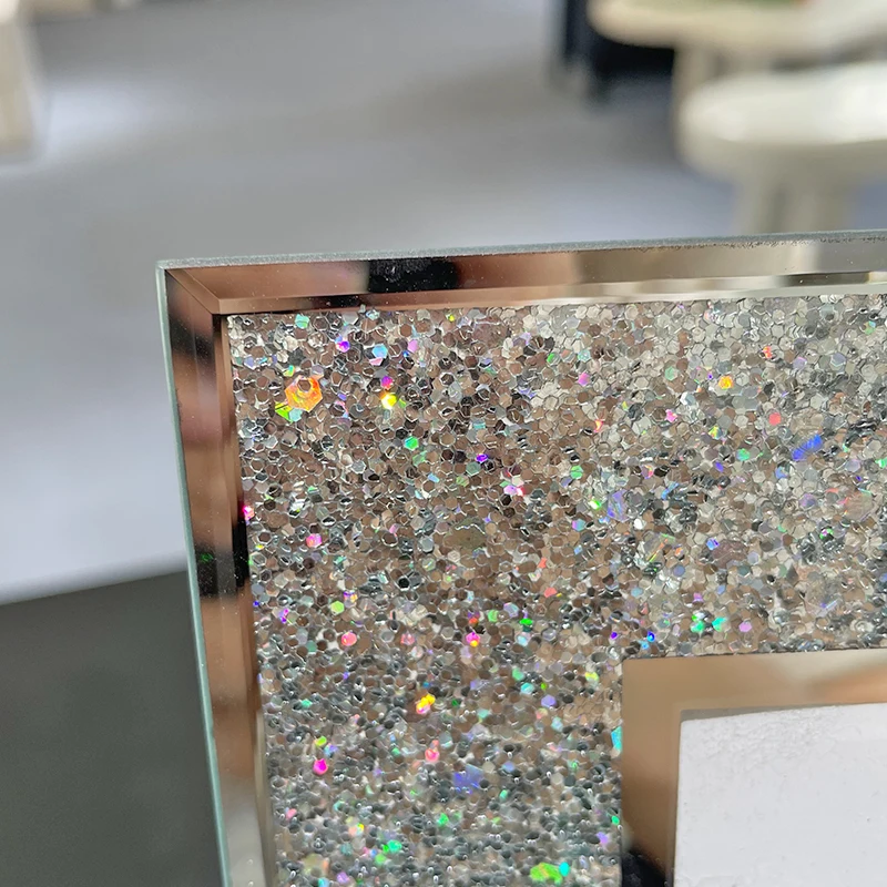 Modern Simple Pink Diamond Photo Frame  Glass Frame for Home Living Room Bedroom Study or Model Room Table 10*15