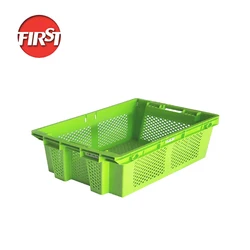 Customized nestable mesh vegetable plastic moving crates storage turnover box delivery harvest basket crates
