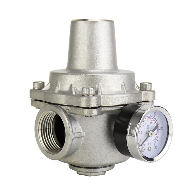 YZ11W-16P ручная нержавеющая сталь 304/316L высокотемпературный клапан снижения давления воздуха Манометр пневматический контроль безопасности воды