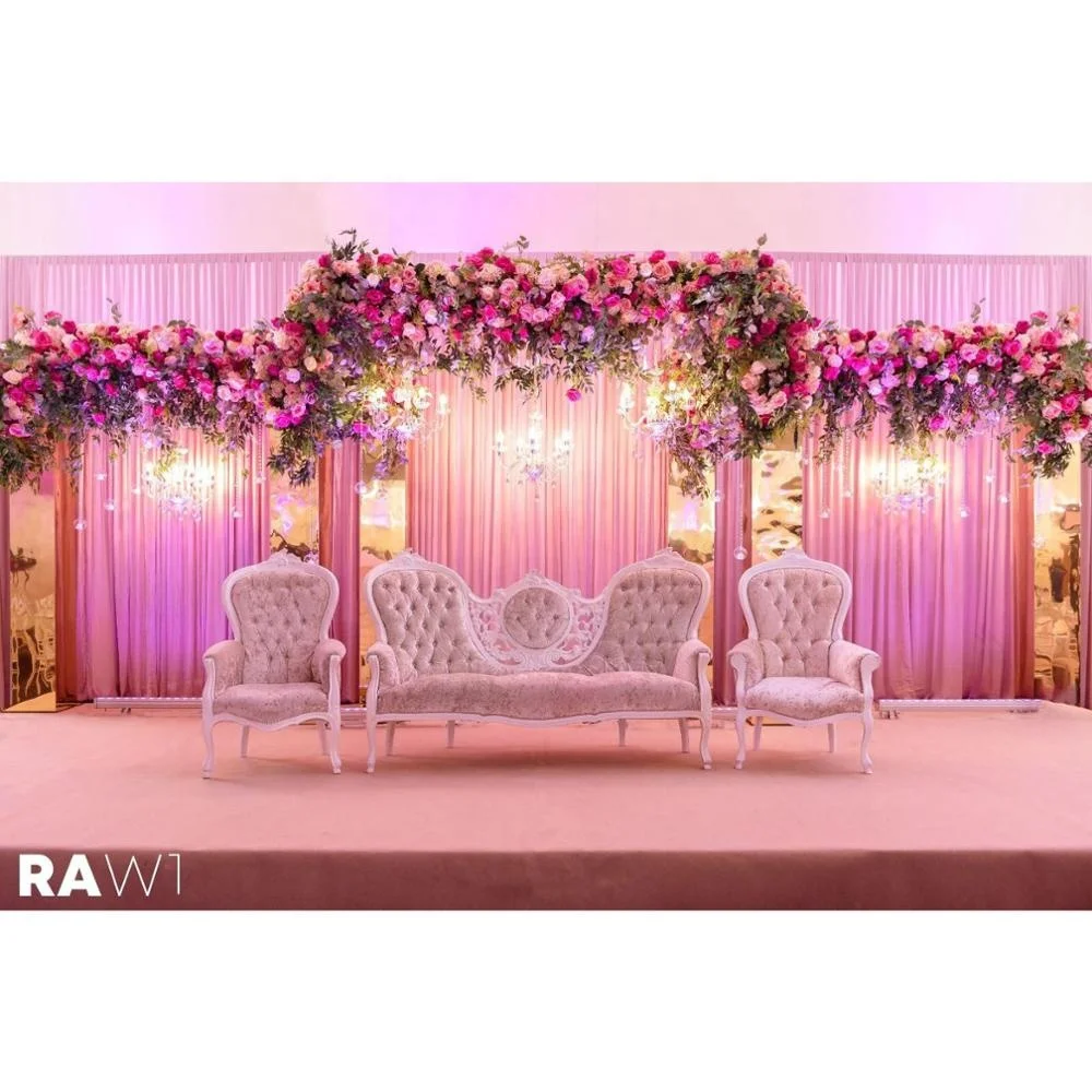 LG20190320-4 super quality round stage background metal wedding arch for stage decorations wholesale
