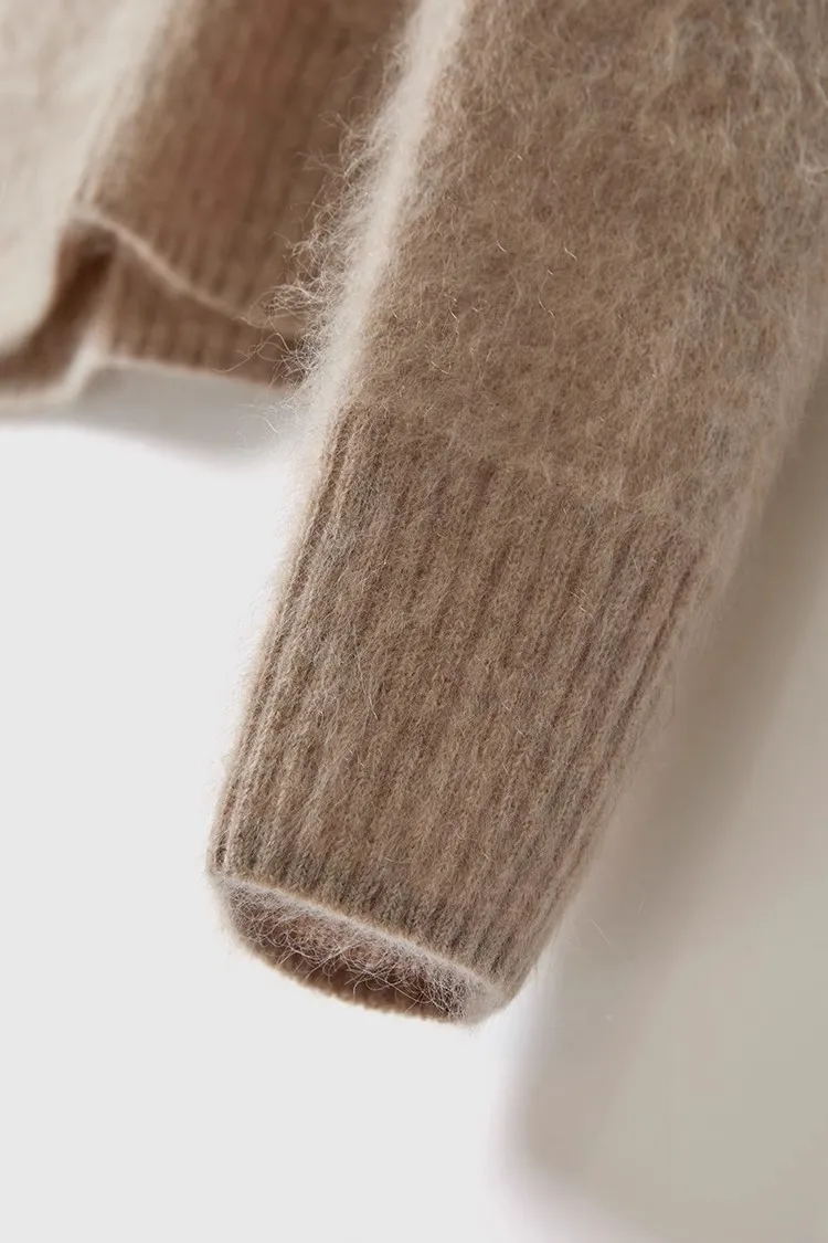 2024 New KYT Knitting cashmere fluffy fuzzy alpaca sweater for winter.