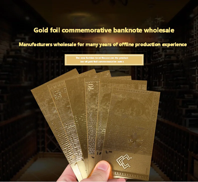 24k Gold Foil Plated Usd Bills Filming Euro Canadian Custom Australian English British Pound Prop Money