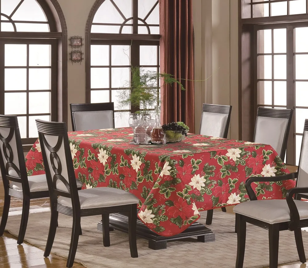 Чехол с изображением рождественской елки Падуба, красного, белого цветов, столовой, кухни, прямоугольной формы