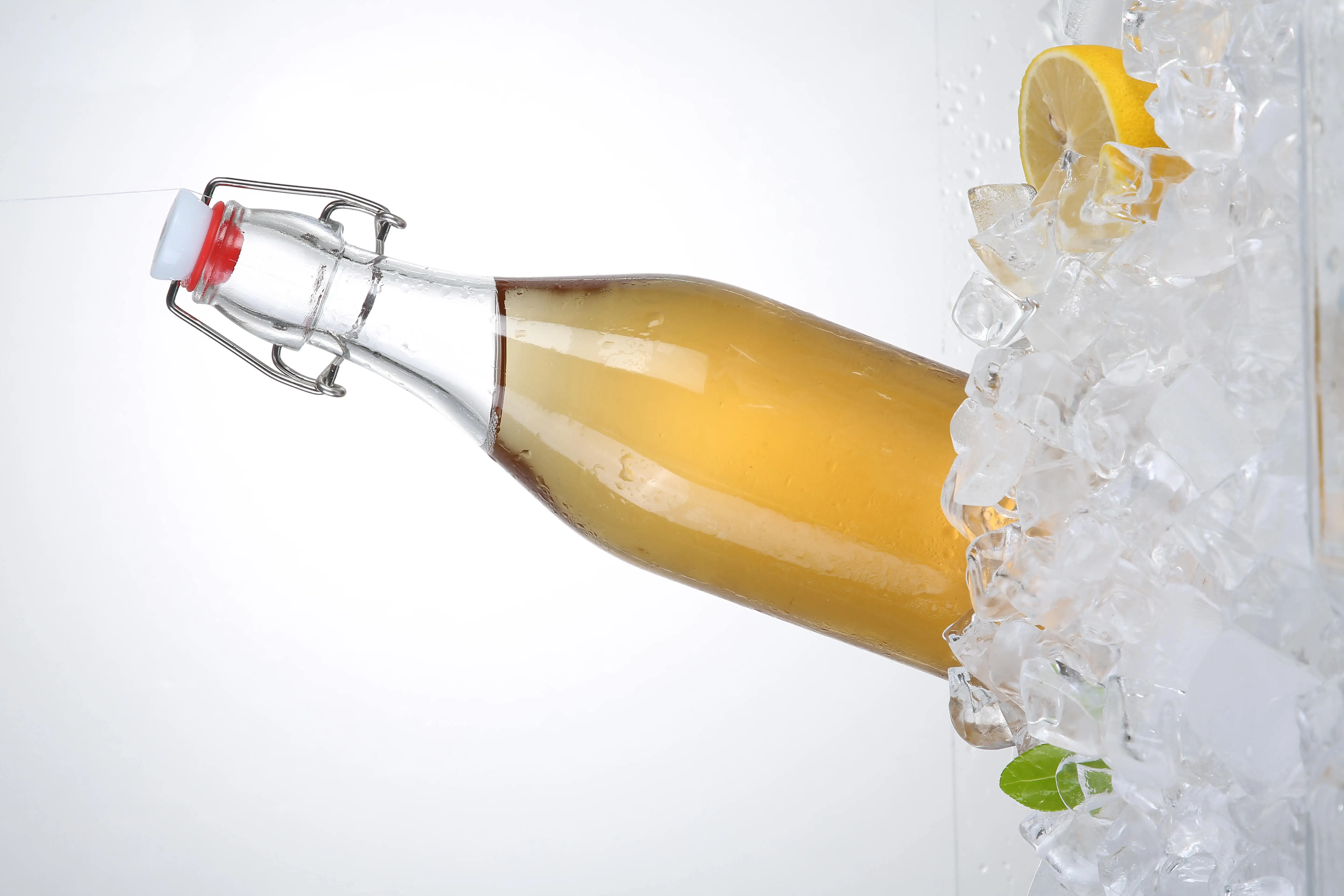 Flip Top Glass Bottle 1 Liter / 33 Fl. Oz Swing Top Brewing Bottle With Stopper For Beverages Vinegar Kombucha Beer Water Soda