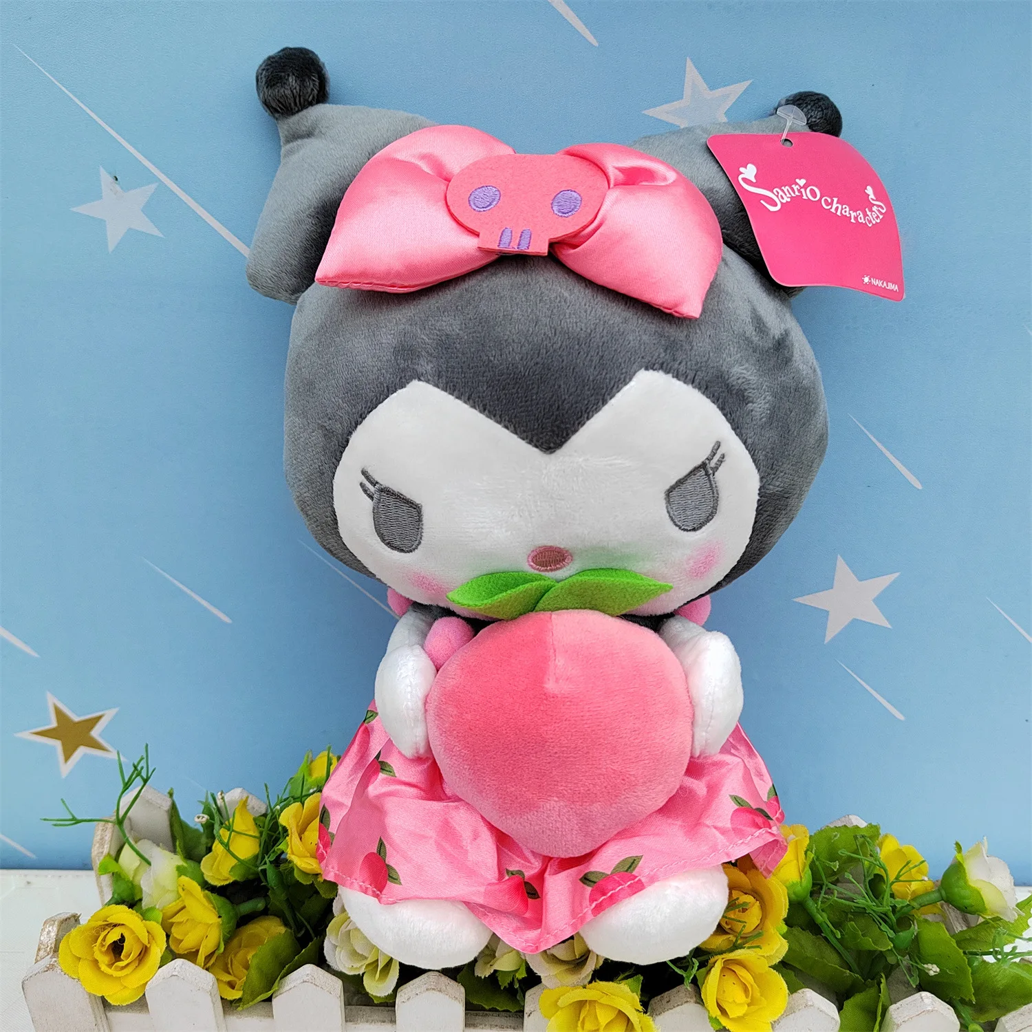 Kawaii Peach Series Plush Toy Kuromi Melody Plush Dolls Soft Stuffed Doll Room Decor Kids Girl Christmas Gift