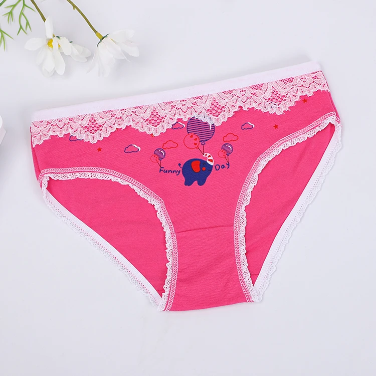 UOKIN kids lace cotton briefs underwear wholesale children panties for girls kids 4-10 ages skin friendly
