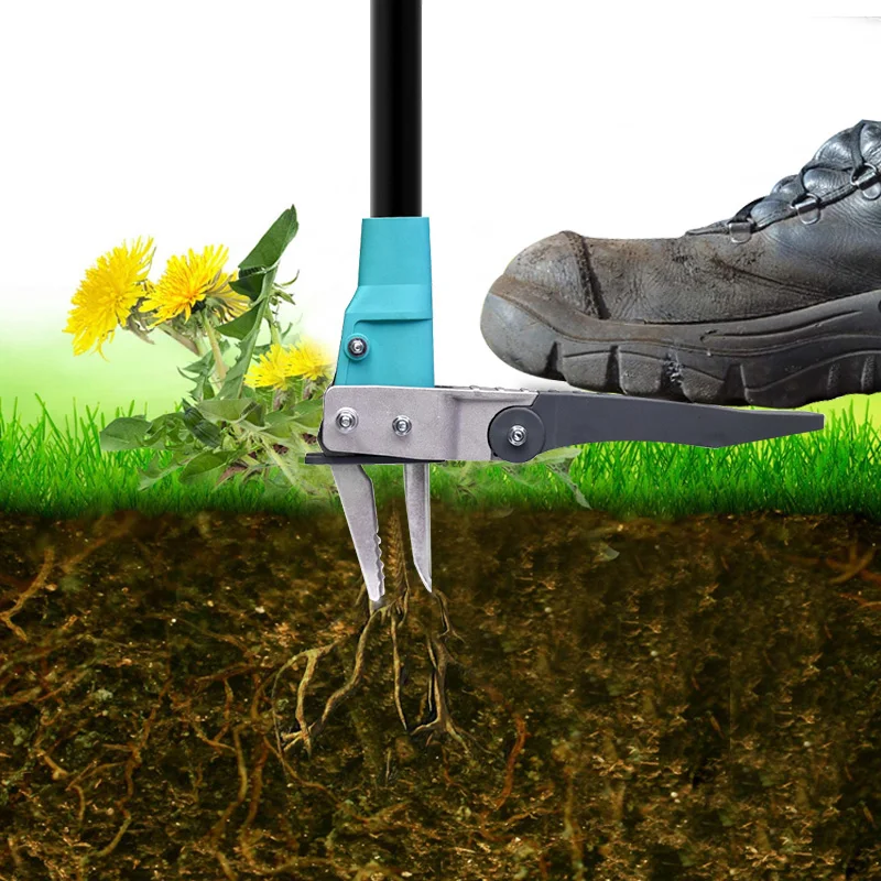 Stand-Up Weeder Garden cutter Root Remover lawn sod plugger