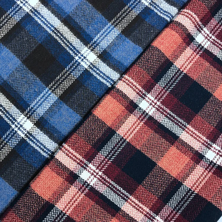 Custom Good Quality Woven Yarn-dyed Plaid Cotton Check Style Pajamas HomeWear Flannel Fabric