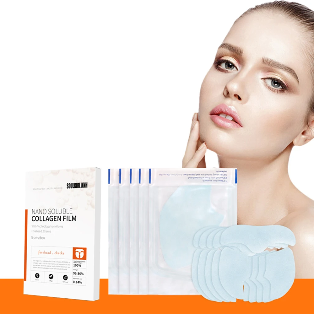 Private label remove forehead nasolabial folds wrinkles lifting Dissolve Type III collagen Forehead cheek facial mask kit