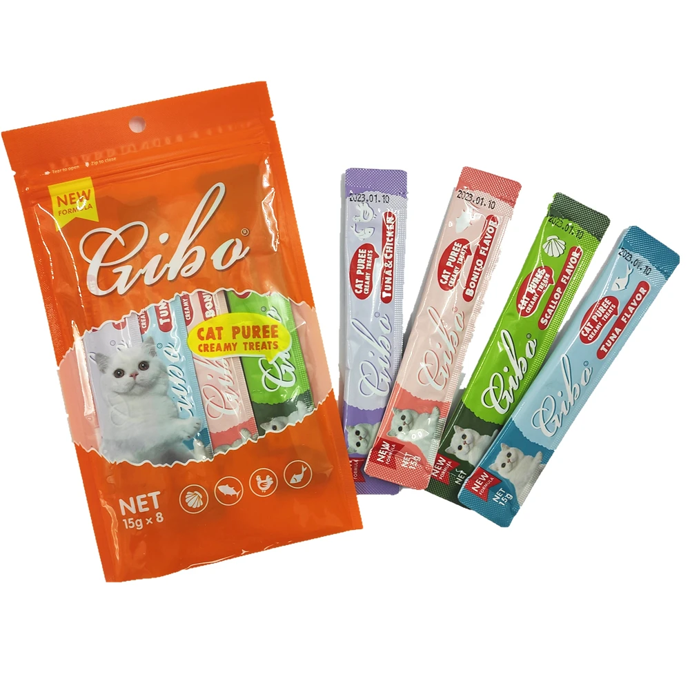 Hot Selling Free Samples cat liquid snack cat creamy paste cat treats snacks wet food