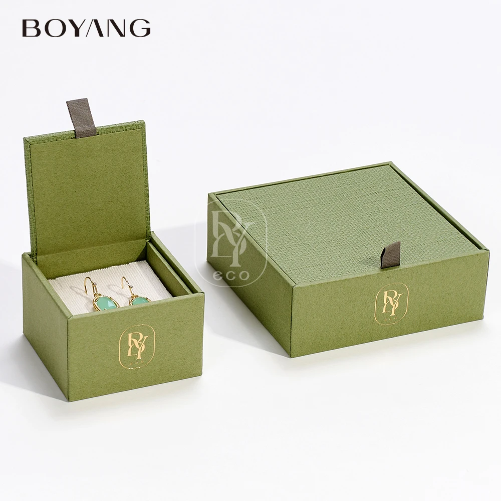 Boyang Customize Logo New Small Recyclable Paper Jewelry Gift Package Boxes