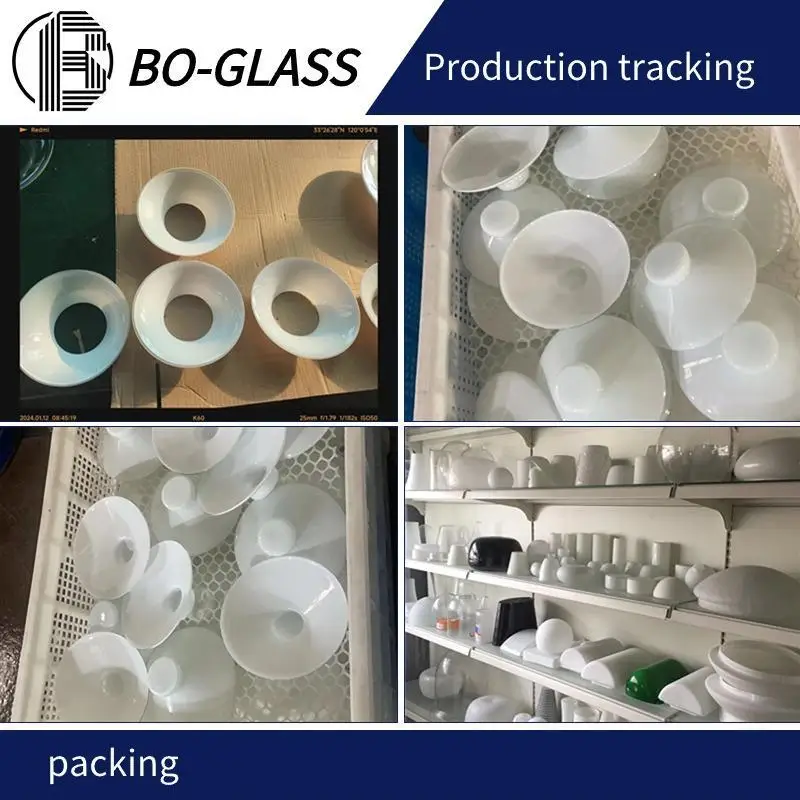 Manufacturer Custom Newly-Born Design  High Quality Hand Blown White Opal White Glass Light Shade Ceiling Light Cover