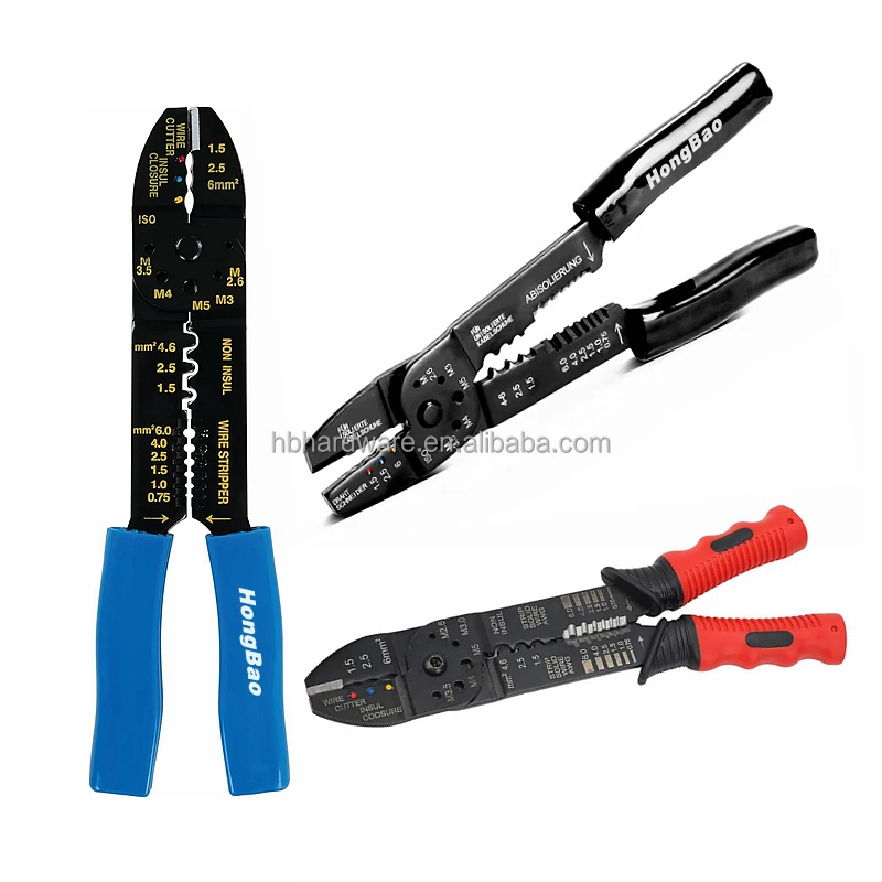 Multi Functional Crimping Tool Anti Slip Rubber Featured Coat Handle Terminal Crimper reliable efficacy Cable Wire Cutter Pliers