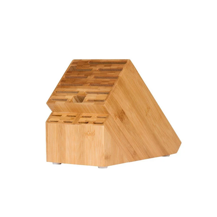Прямая поставка с завода, экологически чистый прочный кухонный ящик-органайзер, Натуральный Бамбуковый блок для ножей