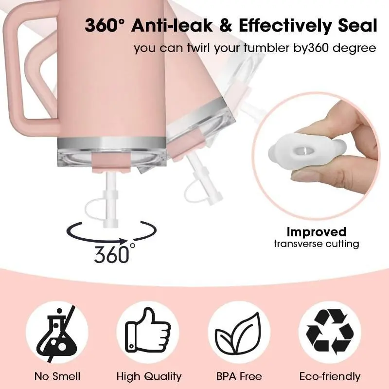 Reusable Straws Covers Silicone Drinking Straw Tips Toppers Stanlye Cup Accessories