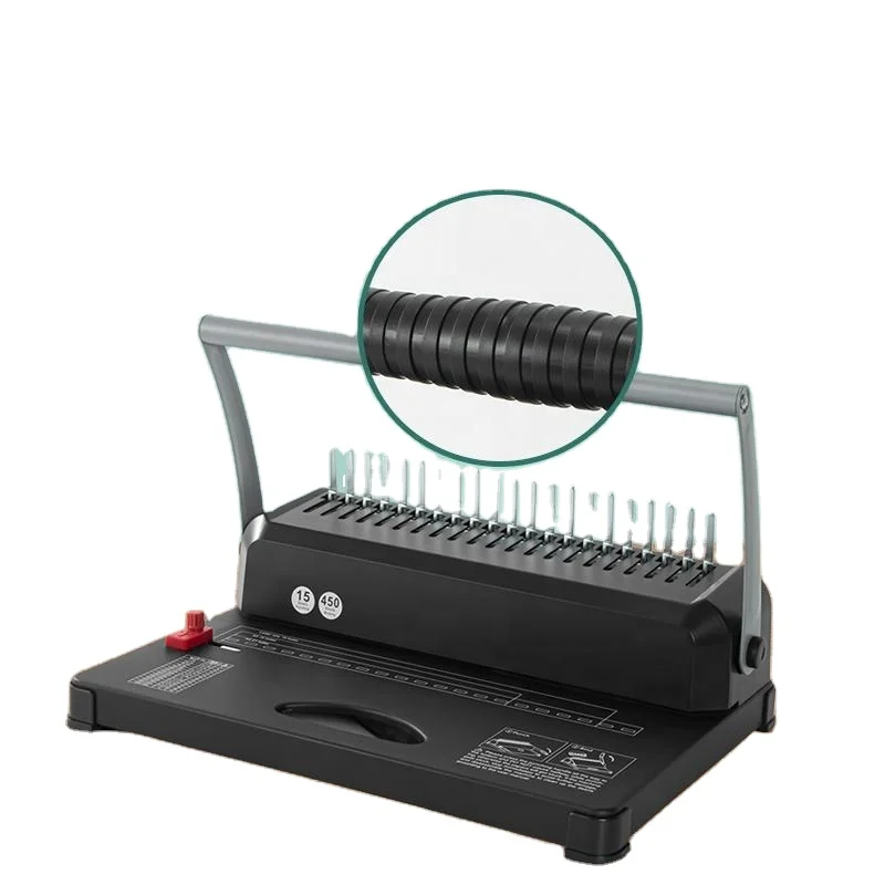 Factory Direct Sale 350 Sheets A4 Manual Binding Machine 21-Hole Plastic Comb Wire Binding Equipment