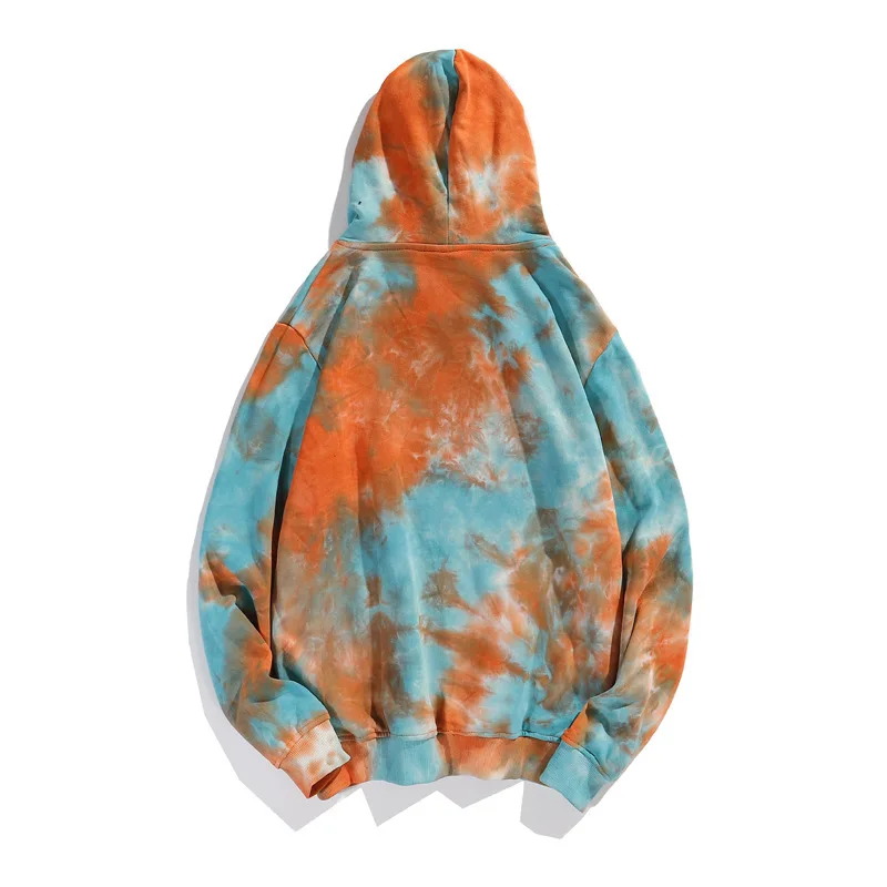 100 Cotton Custom Ribbed Trims Pullover Premium Butterfly Screen Printing 360Gsm Heavy Oversized Tie Dye  Hoodie