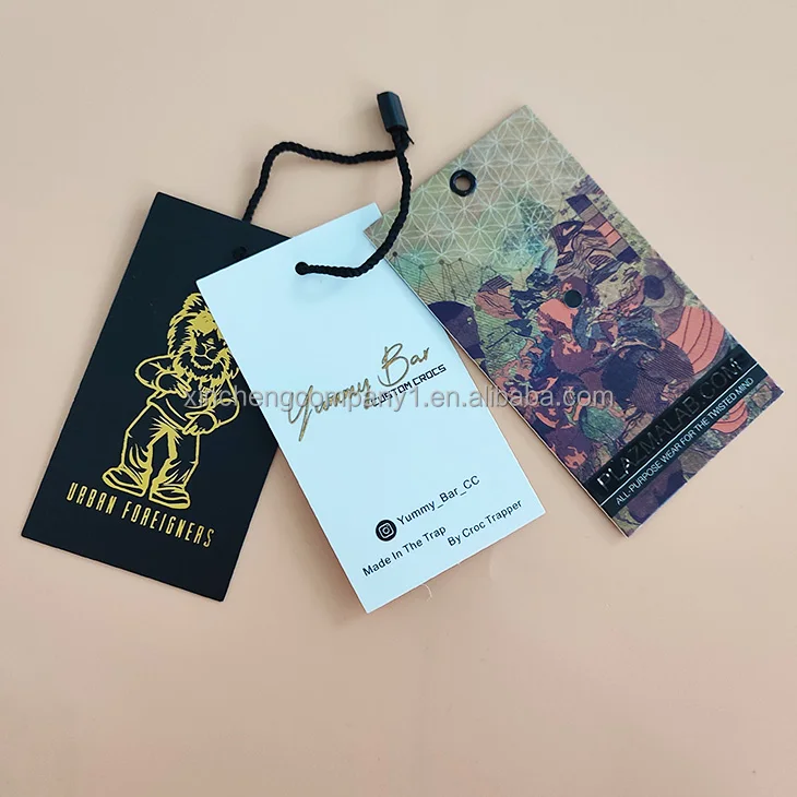 Custom Design Printing Logo Paper Garment Hangtag Labels Hang Tags Garment Labels Tags For Clothing