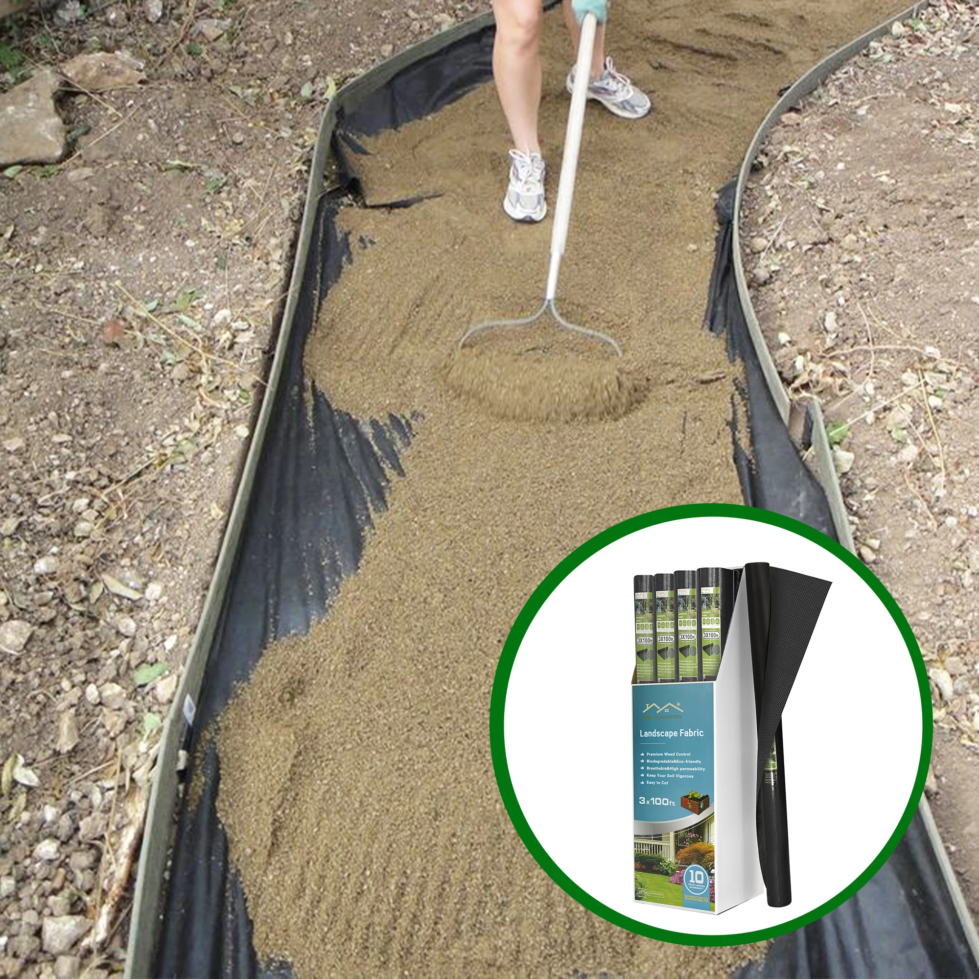 Width 3ft 6ft 9ft 1oz 2oz Garden Road Gravel Cobblestone Drainage Black Jute Nonwoven Geotextile Fabric