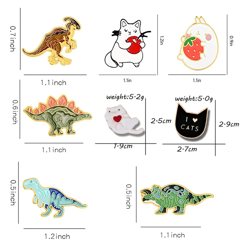 Factory Custom Wholesale Anime Cartoon Funny Metal Badge Lapel Hard Soft Cat Planner Enamel Car Pins Lot Bulk Brooch Pin Set
