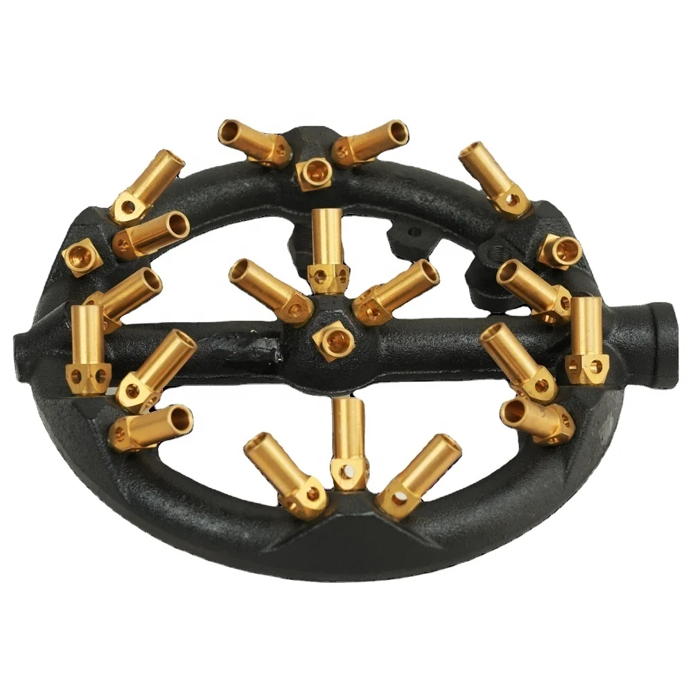 23 jets brass head nozzle burner commercial portable gas stove burner cast iron burner for Hotel RV