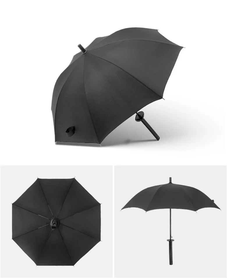 Auto Open Katana Sword long handle handle Strong Windproof Rain stick Japanese Samurai Umbrella with logo