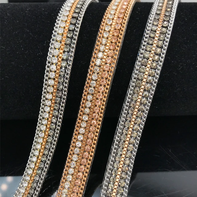 tr052 factory garment accessories rhinestone banding hot fix rhinestone chain trimming