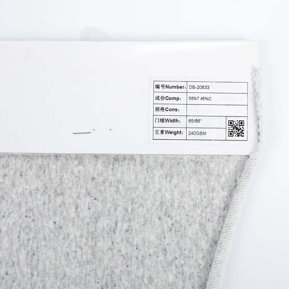 Factory Price yarn dyed polyester arganic cotton grey knitted french terry fabrics for bathrobes