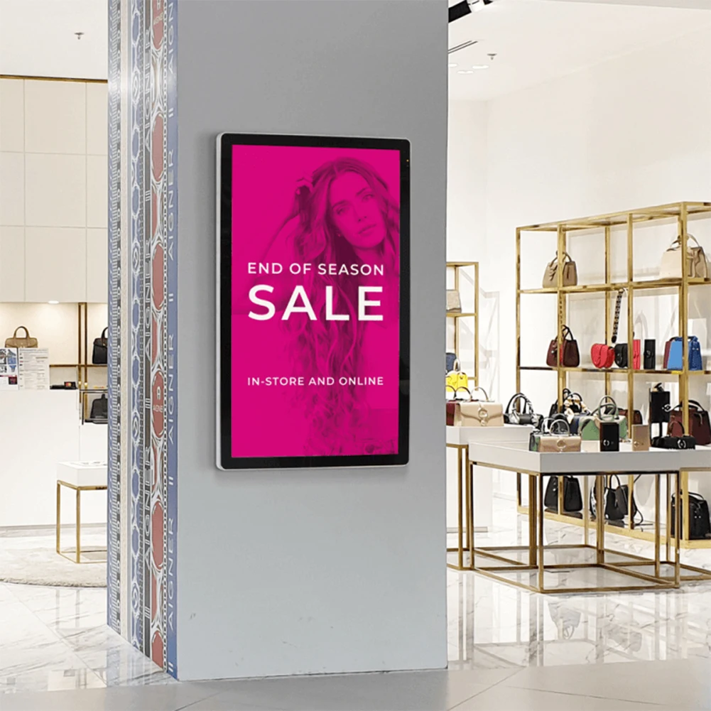 Hot 55 Inch Digital Signage 4K LCD Kiosk Display Outdoor Wall Mounted Digital Signage