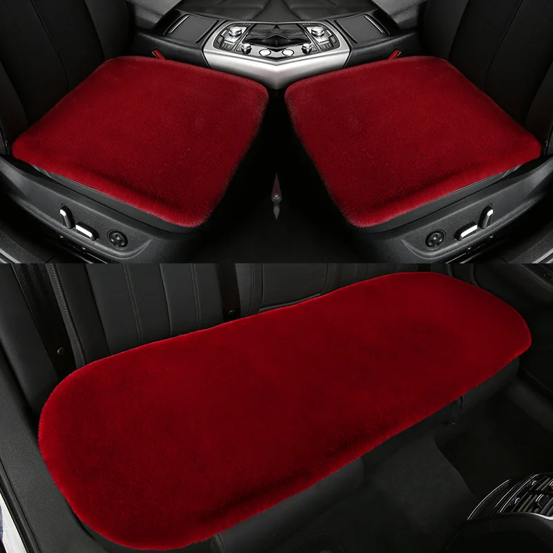 Wholesale polyester FAUX Fur Rex rabbit Velvet Plush warm car seat mat seat cushion for winter