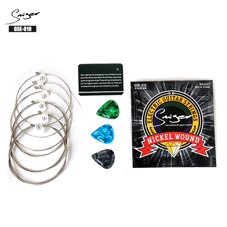 Electric guitar string set guitars kit with 3 guitar picks