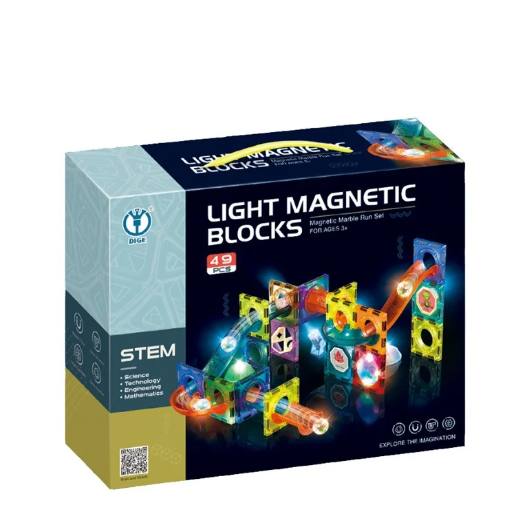 2021 hot sale Magic magnetism paradise magnetic light ball track building blocks49pcs DIYToy building block
