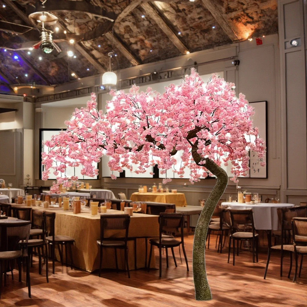 Artificial Cherry Blossom Trees Small Decorative Plastic Flowers for Christmas Style Plant Pattern