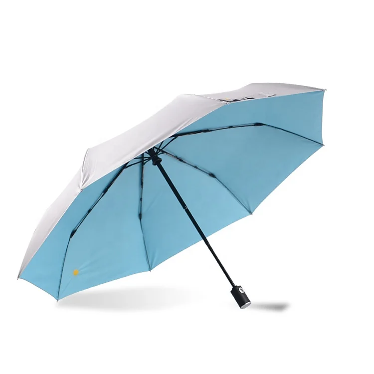 
UV Protection Fabric with Silver Coating Fully Automatic Umbrella Three folding Umbrella With Logo Prints 