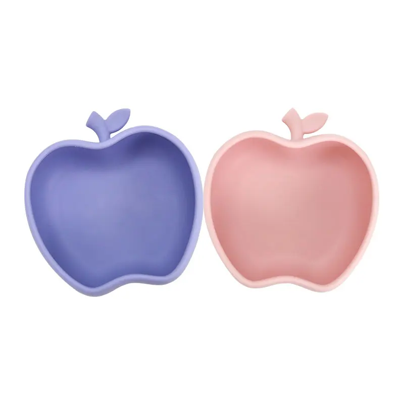 Food grade baby silicone large capacity bowl with suction non slip solid color kids feeding bowl