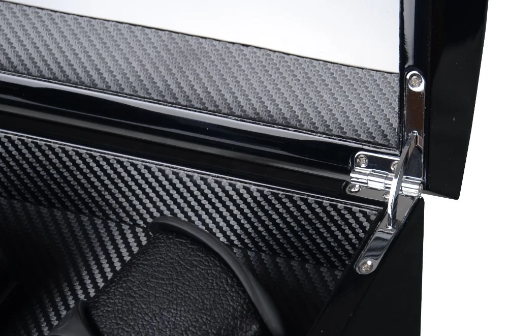 Triple Rotors MDF wood watch winder LED light watch storage box for 6+6 watches