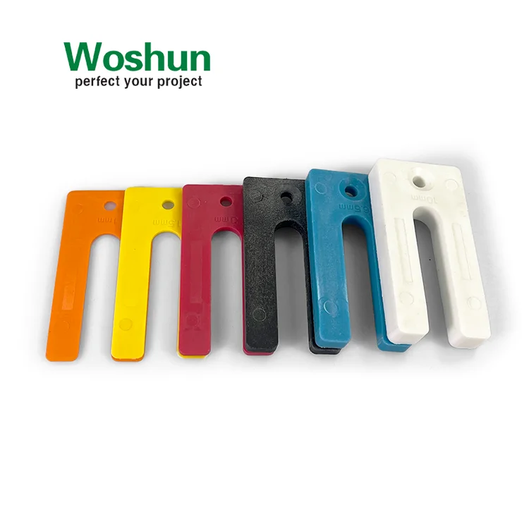 Woshun Horseshoe Packers Plastic Packers Construction Materials U Shaped Plastic Window Packer Shims Tile Spacers for Leveling