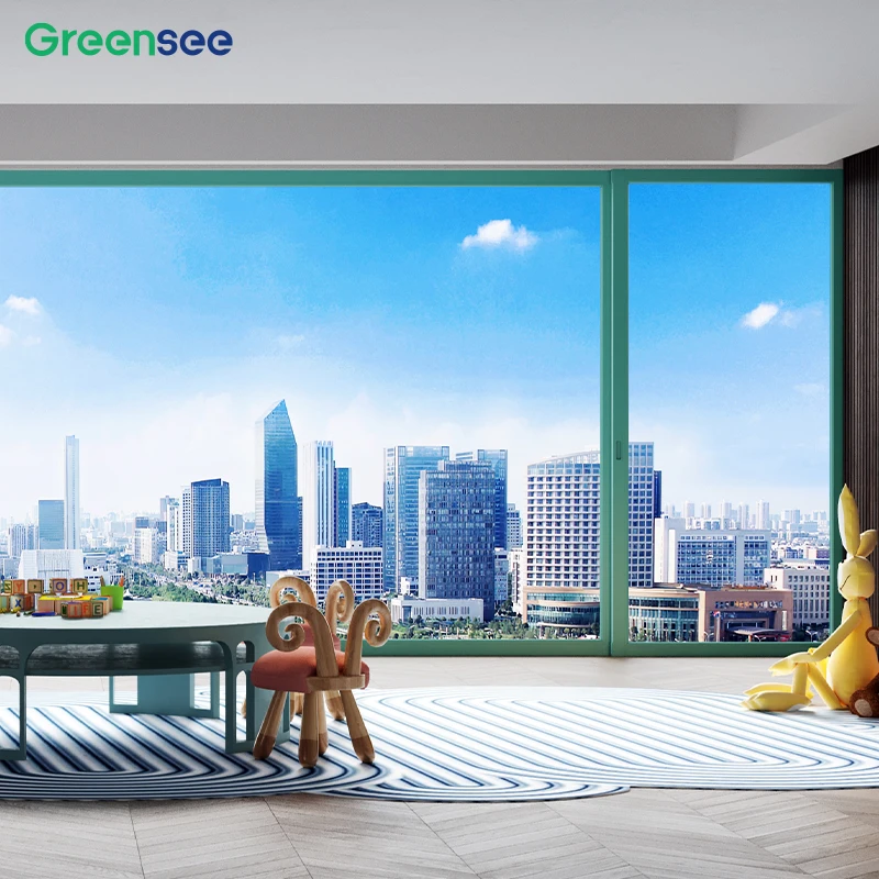 Лидер продаж, домашние раздвижные двери и окна Greensee под заказ, стеклянное окно большого вида для квартиры