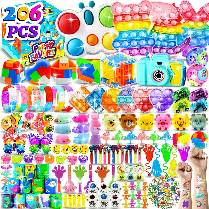 206PCS Party Favors Toys Hot Sale Classroom Prizes Assortment Goodie Bag Pinata Stuffers Party Favors Toys for Kids