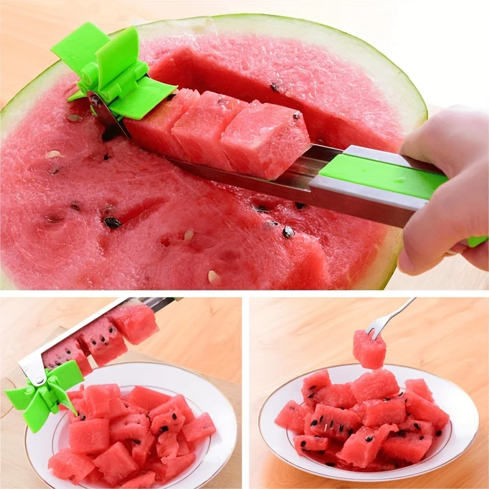 Watermelon Cutter Stainless Steel Windmill Design Cut Watermelon Kitchen Gadgets Salad Fruit Slicer Cutter Tool for restaurant