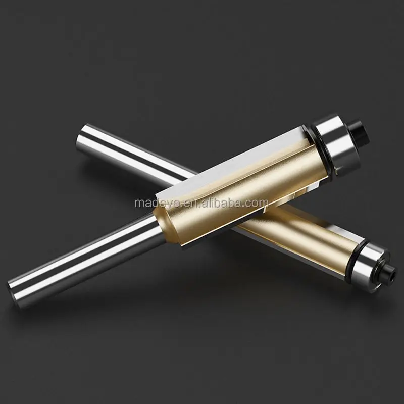 Hot Sell Tideway Woodworking Tool 2 Flutes Trimming Router Bit Flush Trim Bit With Bearing 1/4 1/2 shank